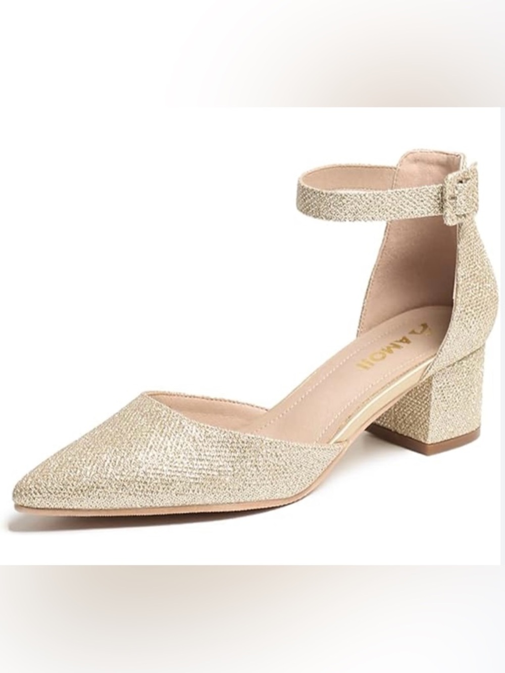 NWB Dream Pairs Annee Champagne gold Glitter Pumps